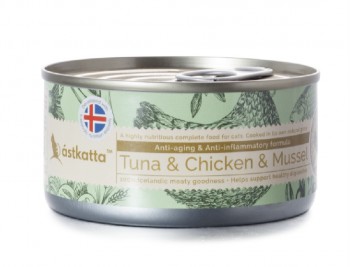 Astkatta Tuna & Chicken & Mussel 白鰹吞拿雞肉貽貝抗衰老及骨骼健康保健主食罐170g