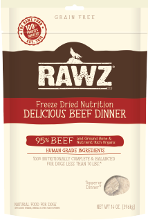 RAWZ 無穀物凍乾狗糧 牛肉配方 14oz x 2包優惠