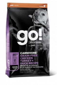 GO! SOLUTIONS 活力營養系列 無穀物雞肉+火雞+鴨肉老齡狗糧配方22lb