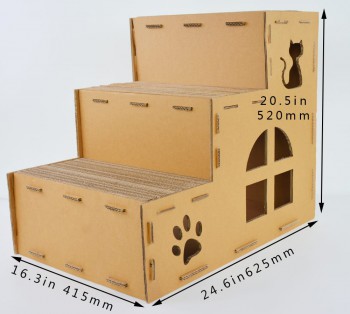 瓦通紙貓抓板 [TY089-3&91; -三層樓梯 (41.5 x 62.5 x 高52)
