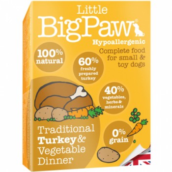 Little Big Paw 傳統火雞、蔬菜主食餐盒[MOUSSE][犬用] 150G (原盒7個優惠) (平均每盒$16.9) (LBP009x7)