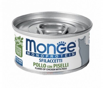 Monge 單一蛋白貓罐頭 - 鮮雞肉+豌豆 80g