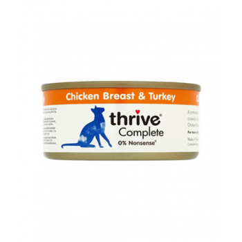 Thrive 脆樂芙 Complete 鮮雞胸肉 + 火雞胸肉天然貓罐頭, 75克