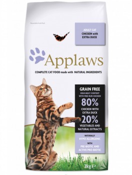 Applaws 無穀物 成貓乾糧 - 雞肉及鴨肉配方 7.5kg