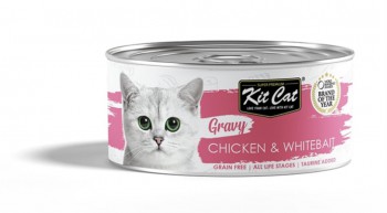 Kit Cat Gravy Series鮮嫩營養肉汁湯貓罐(雞+銀魚) 70g KC-3095