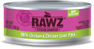 RAWZ 96% 雞肉及雞肝 全貓罐頭 156g x24罐優惠