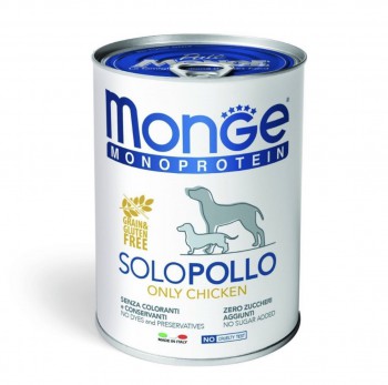 Monge 頂級意大利系列無穀物肉醬狗罐頭～100%雞肉