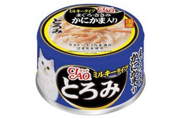 Ciao 金槍魚+雞肉+蟹 (日本牛奶使用) (綠茶消臭配方) 80g (A-112) x24罐