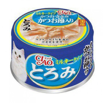 Ciao 金槍魚+雞肉 (日本牛奶使用) (綠茶消臭配方) 80g (A-113) x24罐