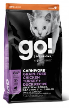 Go!Solutions活力營養系列-無穀物雞肉+火雞+鴨肉貓糧配方8磅
