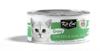 Kit Cat Gravy Series鮮嫩營養肉汁湯貓罐(雞+鵪鶉蛋) 70g KC-3118