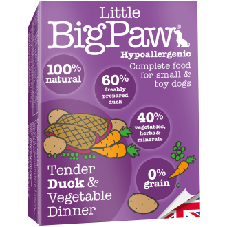 Little Big Paw 嫩鴨肉、蔬菜主食餐盒[MOUSSE][犬用] 150G (原盒7個優惠) (平均每盒$16.9) (LBP007x7)