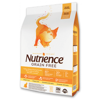 Nutrience 紐翠斯 無殼物火雞+雞+鯡魚 全貓糧 5kg (11lb) (橙白)